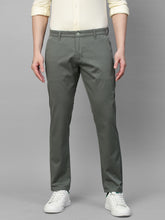 Genips Men's Green Cotton Stretch Caribbean Slim Fit Self Design Trousers